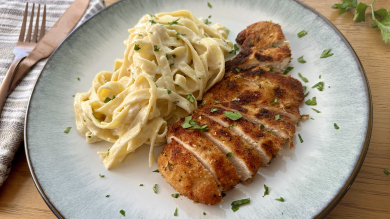 Chicken Fettuccine Alfredo on plate