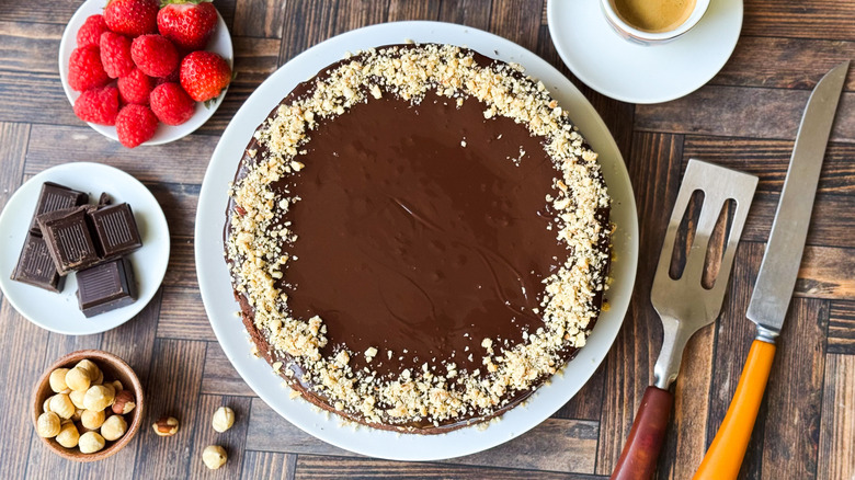 Flourless Italian gianduja chocolate cake